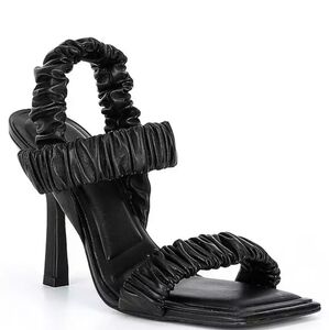 Gianni Bini Vanya Scrunched Stiletto Heeled Sandals Black Size 8 1/2